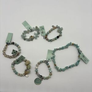 Julio Designs Cake Mix Amazonite Bracelets set of 6 - by Julio Designs